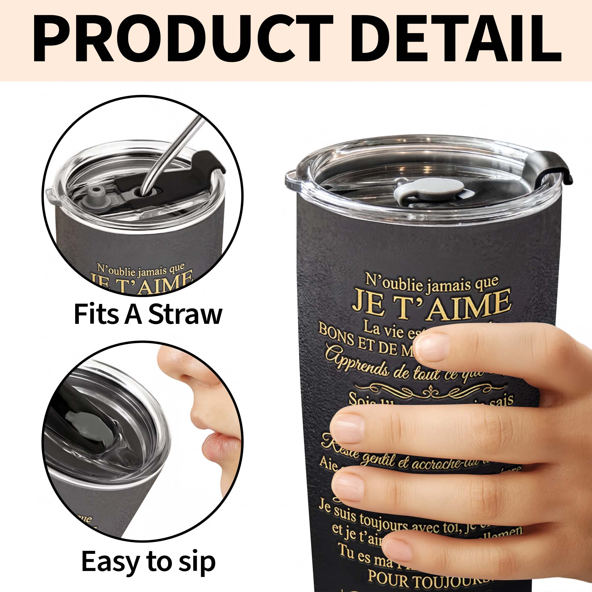 Personalized Gold Monogram Tumbler for Grandson 20oz Gift