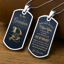 Load image into Gallery viewer, Personalized Stainless Steel Dog Tag Necklace for Grandson
