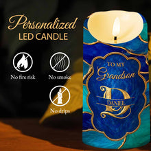 Load image into Gallery viewer, Personalized Flameless LED Candle for Grandson Custom Name Gift
