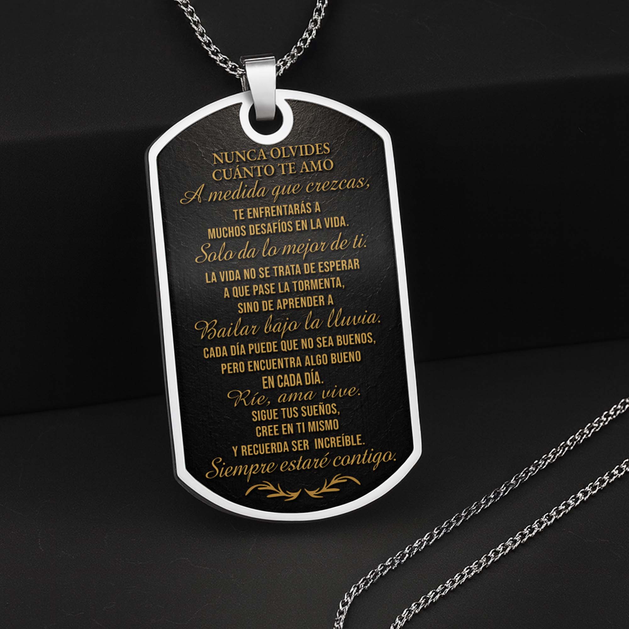 Custom Dog Tag Necklace Personalize Name for Grandson Gift