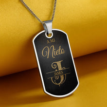 Load image into Gallery viewer, Custom Dog Tag Necklace Personalize Name for Grandson Gift
