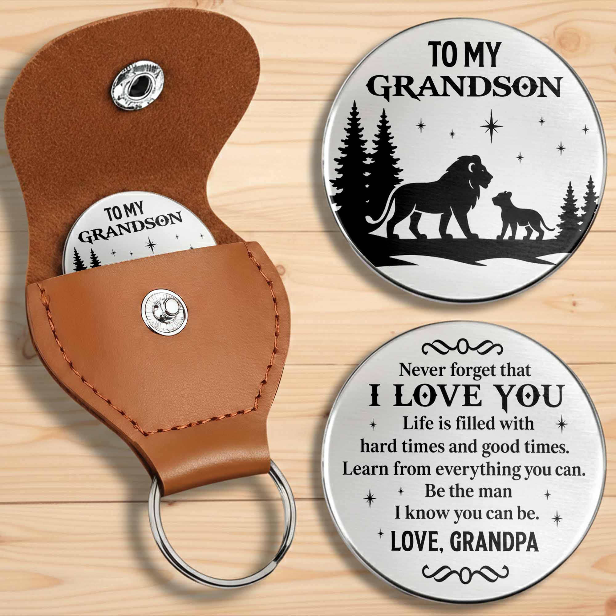 Personalized Pocket Hug Custom Message for Grandson Gift