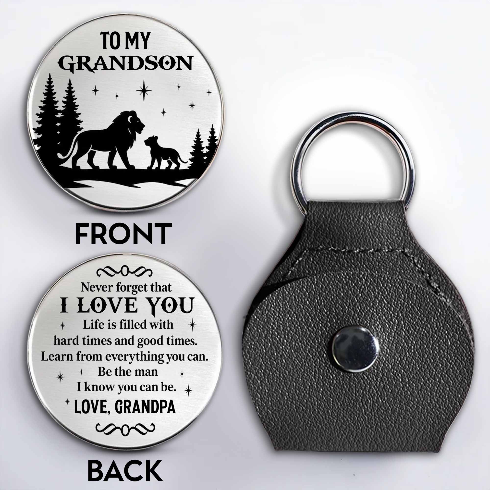 Personalized Pocket Hug Custom Message for Grandson Gift