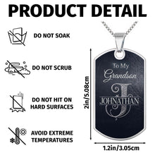 Load image into Gallery viewer, Personalized Dog Tag Necklace Custom Name Gift for Grandson
