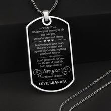 Load image into Gallery viewer, Custom Name Silver Dog Tag Necklace Personalized for Grandson
