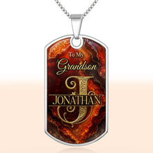 Load image into Gallery viewer, Personalized Dog Tag Necklace Custom Initial for Grandson
