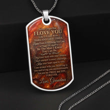 Load image into Gallery viewer, Personalized Dog Tag Necklace Custom Initial for Grandson
