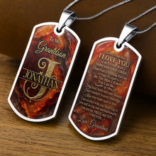Load image into Gallery viewer, Personalized Dog Tag Necklace Custom Initial for Grandson
