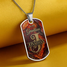 Load image into Gallery viewer, Personalized Dog Tag Necklace Custom Initial for Grandson
