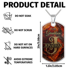 Load image into Gallery viewer, Personalized Dog Tag Necklace Custom Initial for Grandson
