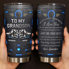 Load image into Gallery viewer, Personalized Stainless Steel Tumbler for Grandson Custom Message Gift
