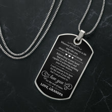 Load image into Gallery viewer, Personalized Stainless Steel Dog Tag Necklace for Grandson
