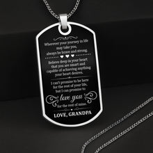 Load image into Gallery viewer, Personalized Stainless Steel Dog Tag Necklace for Grandson

