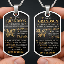 Load image into Gallery viewer, Personalized Dog Tag Necklace for Grandson Custom Name Gift
