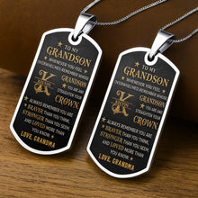 Load image into Gallery viewer, Personalized Dog Tag Necklace for Grandson Custom Name Gift
