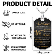 Load image into Gallery viewer, Personalized Dog Tag Necklace for Grandson Custom Name Gift

