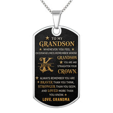 Load image into Gallery viewer, Personalized Dog Tag Necklace for Grandson Custom Name Gift
