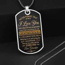 Load image into Gallery viewer, Personalized Dog Tag Necklace Custom Name for Grandson Graduation Gift
