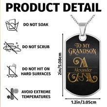 Load image into Gallery viewer, Personalized Dog Tag Necklace Custom Name for Grandson Graduation Gift

