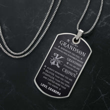 Load image into Gallery viewer, Personalized Stainless Steel Dog Tag Necklace for Grandson
