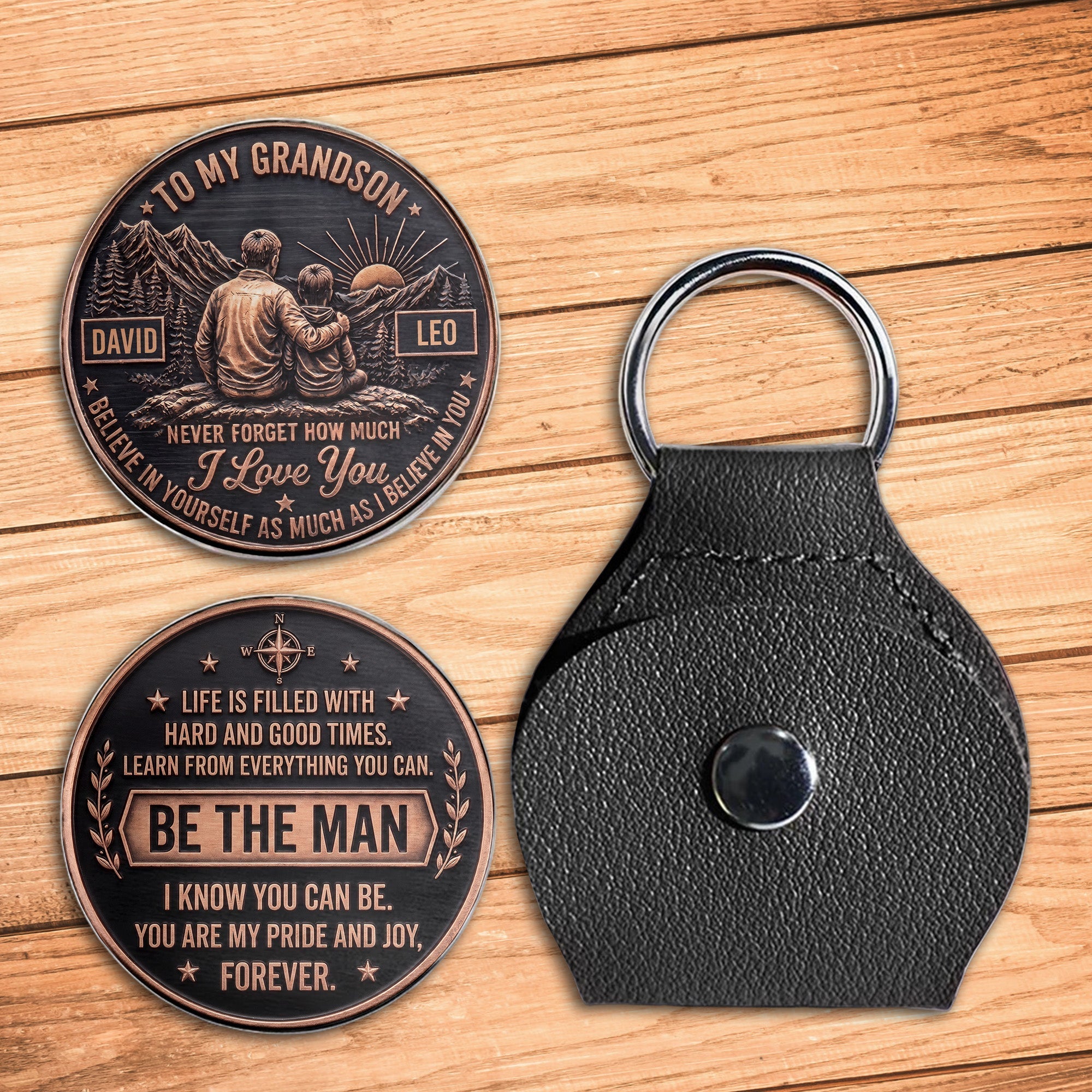 Personalized Pocket Hug for Grandson Custom Message Gift