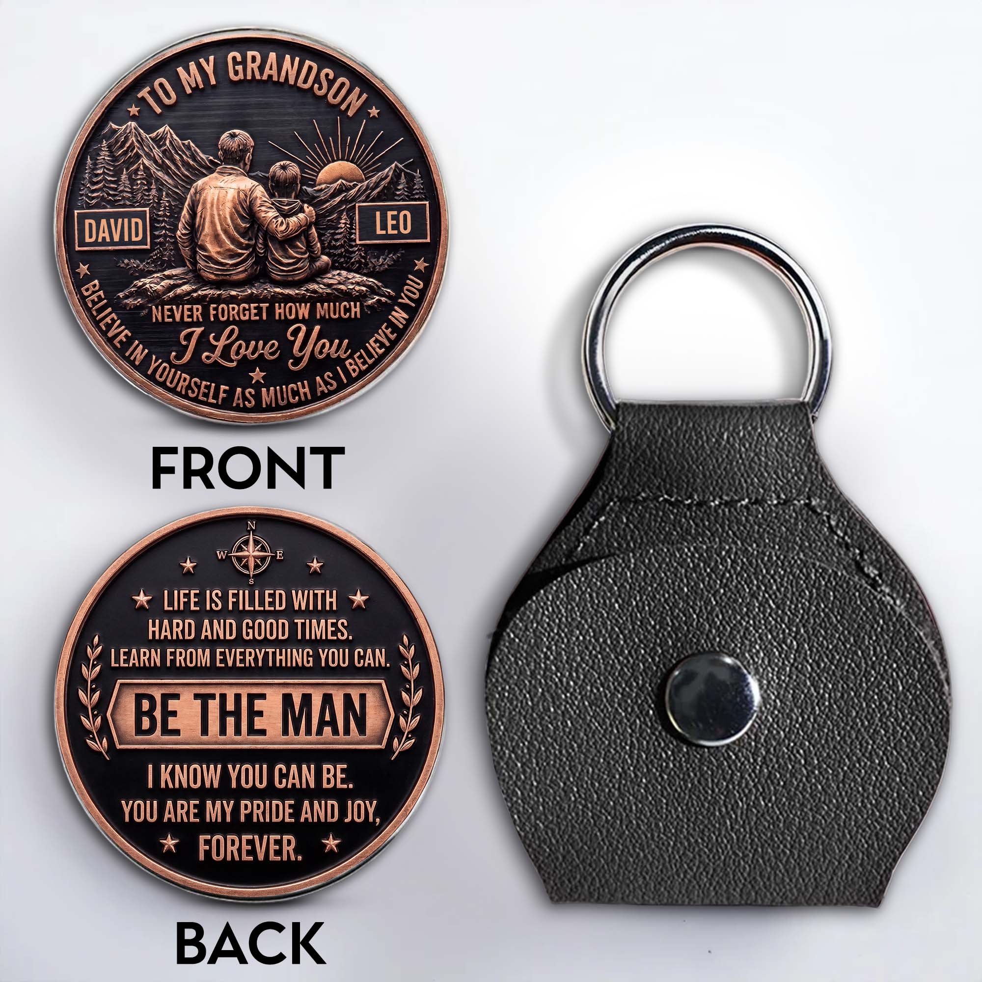 Personalized Pocket Hug for Grandson Custom Message Gift