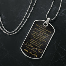 Load image into Gallery viewer, Personalized Dog Tag Necklace Custom Name Gift for Grandson
