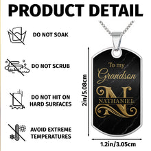 Load image into Gallery viewer, Personalized Dog Tag Necklace Custom Name Gift for Grandson

