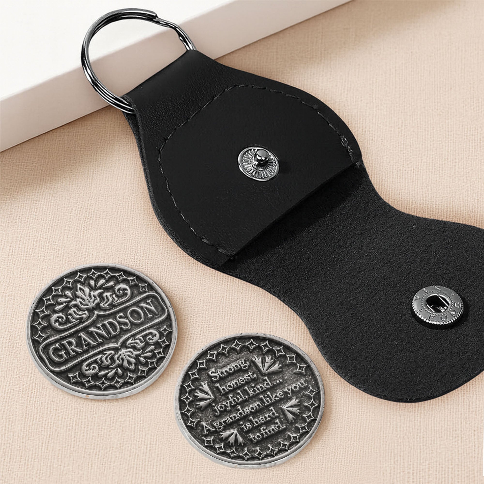Personalized Pocket Hug Token Custom Message Gift for Grandson