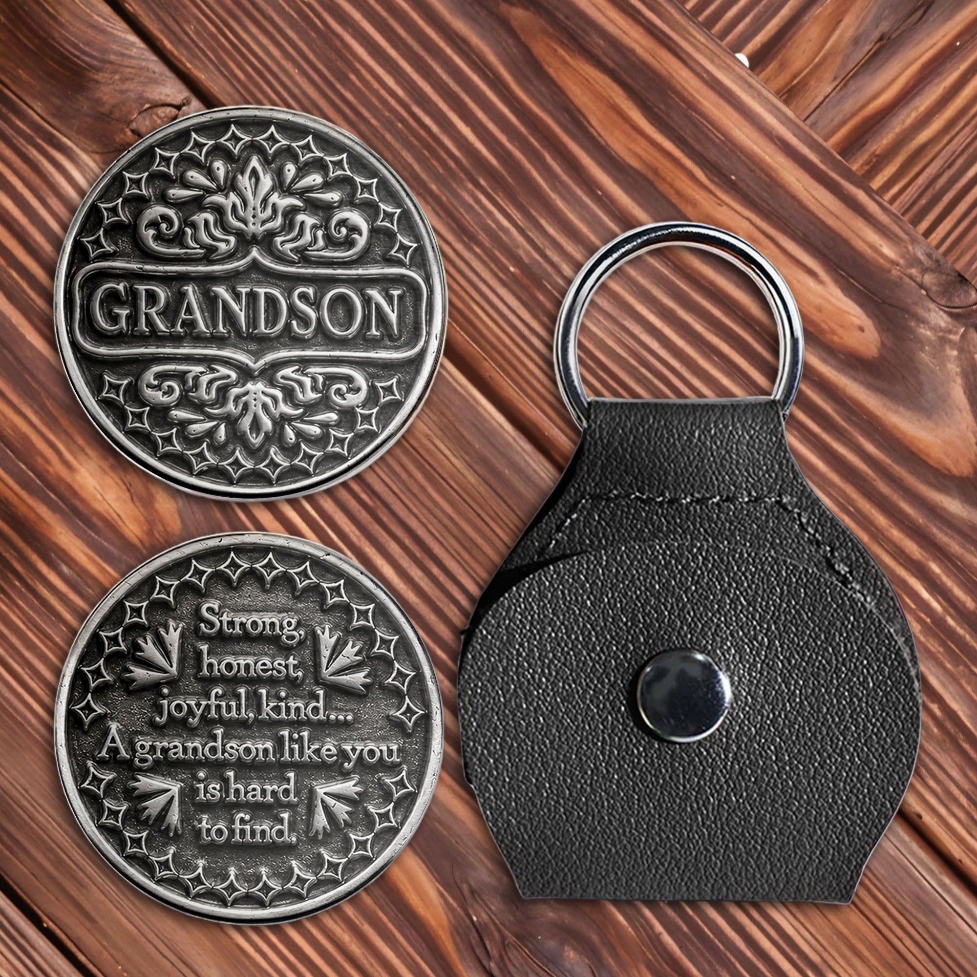 Personalized Pocket Hug Token Custom Message Gift for Grandson