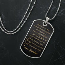 Load image into Gallery viewer, Personalized Dog Tag Necklace Custom Initials Gift for Grandson
