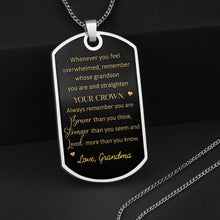 Load image into Gallery viewer, Personalized Dog Tag Necklace Custom Initials Gift for Grandson
