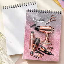 Load image into Gallery viewer, Personalized Sketch Book Custom Name Hair Stylist Gift
