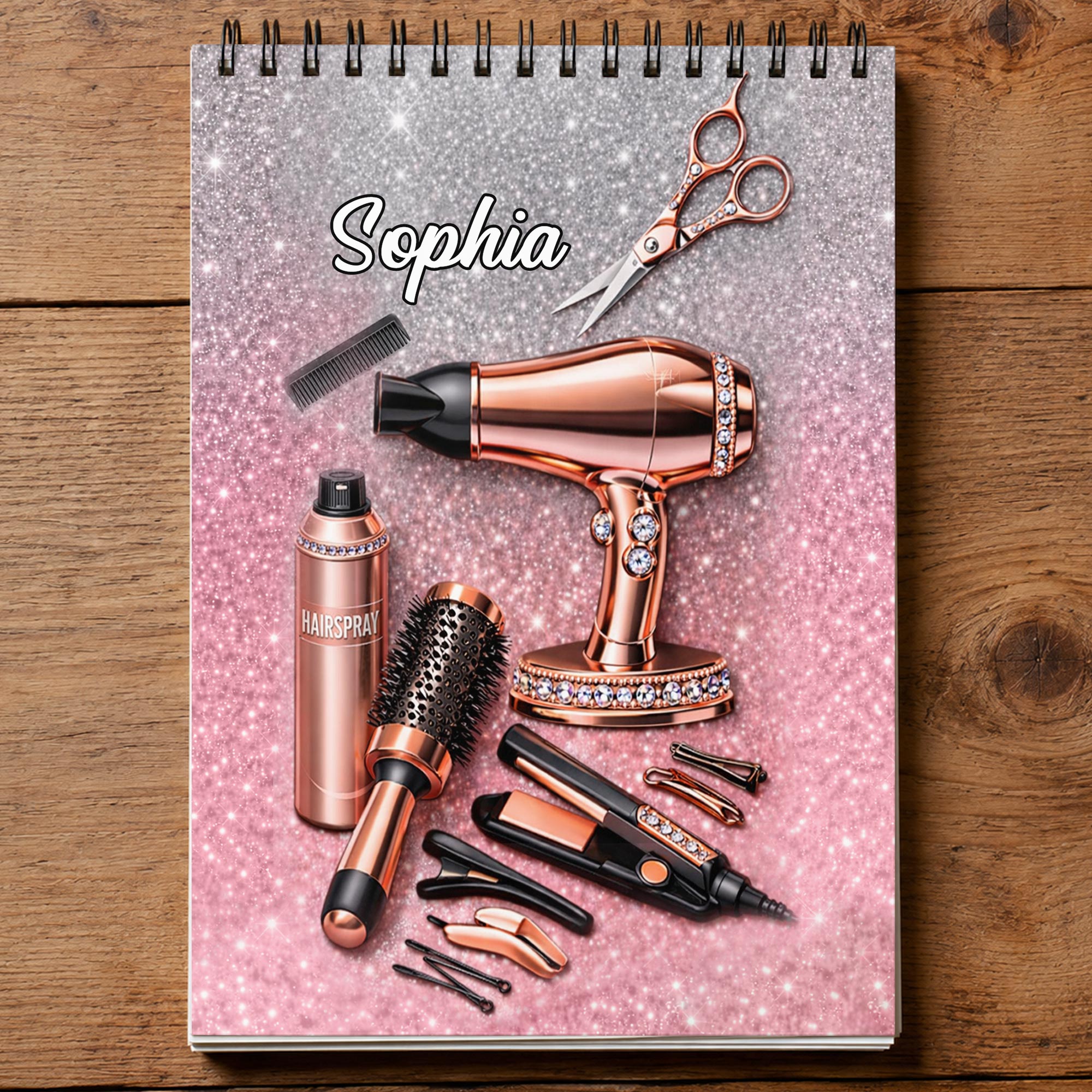 Personalized Sketch Book Custom Name Hair Stylist Gift