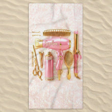 Load image into Gallery viewer, Personalized Microfiber Beach Towel Custom Name Gift for Hairstylists
