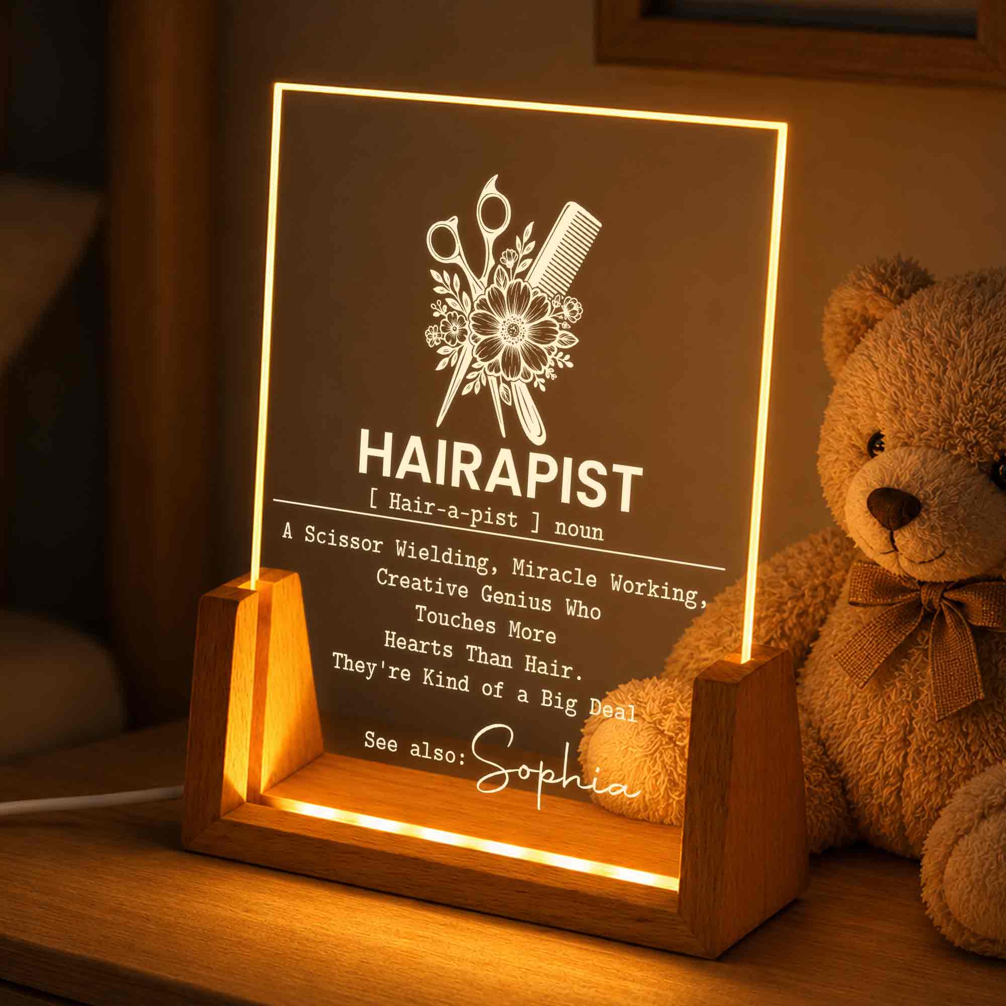 Personalized Acrylic Night Light Custom Name Gift for Stylist