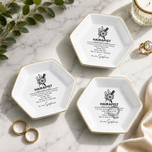 Load image into Gallery viewer, Personalized Hexagonal Ceramic Jewelry Dish Custom Name Gift for Hairstylist
