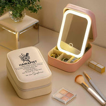 Load image into Gallery viewer, Personalized Jewelry Box with LED Mirror for Hair Stylist Gift
