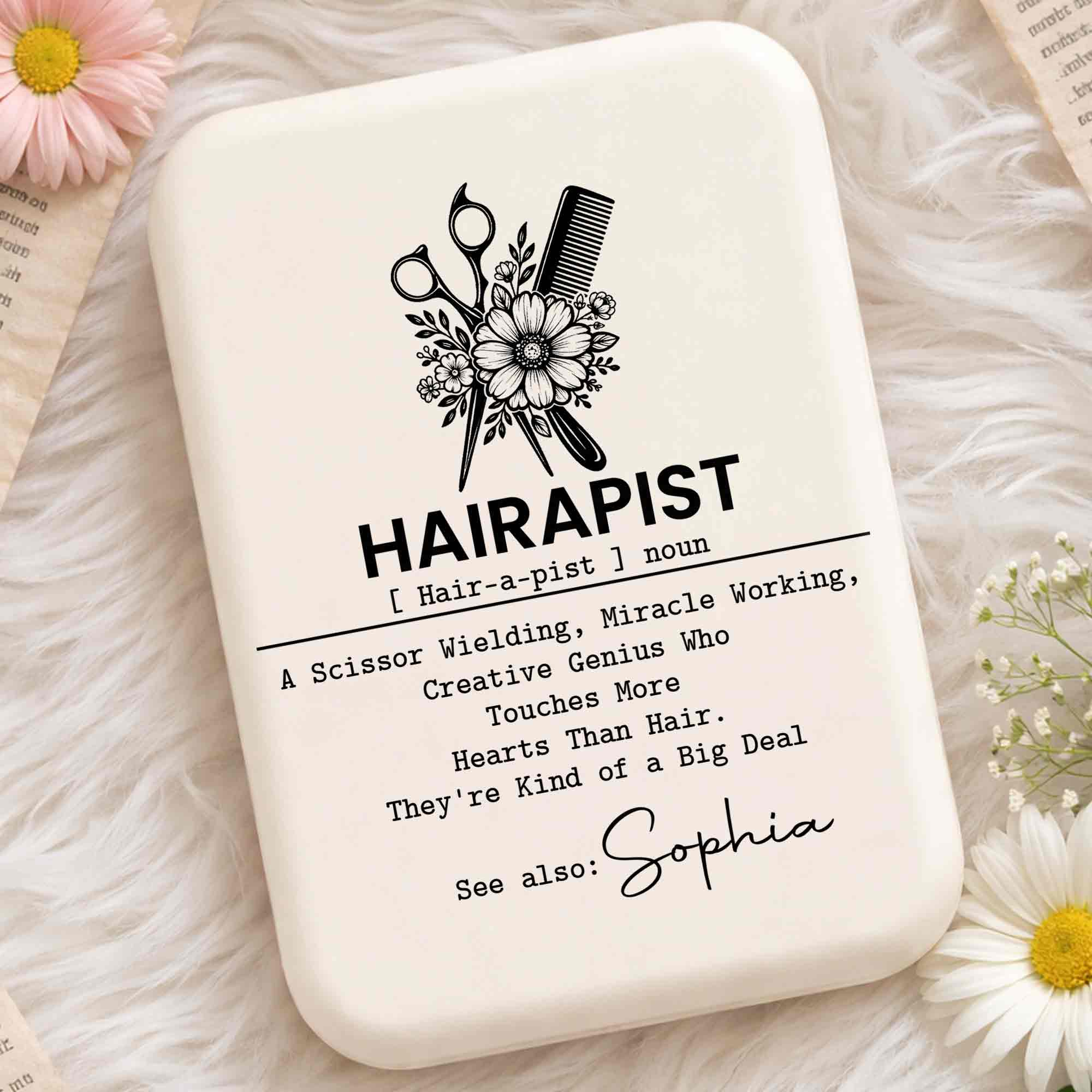 Personalized LED Pocket Mirror Custom Name for Hairstylists