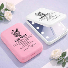 Load image into Gallery viewer, Personalized LED Pocket Mirror Custom Name for Hairstylists
