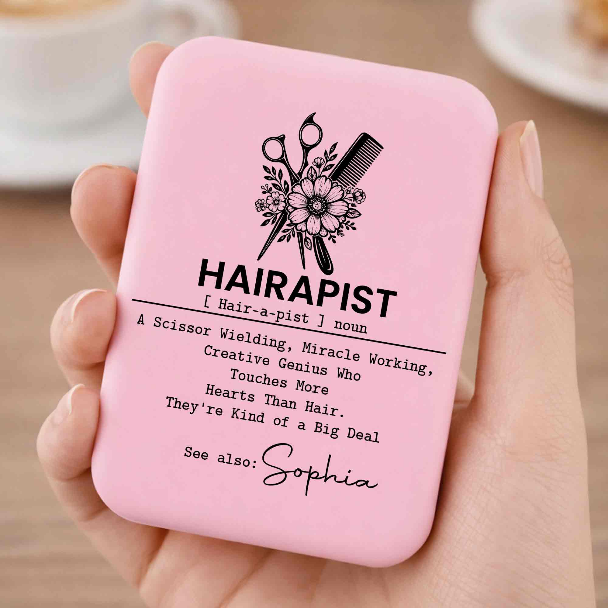 Personalized LED Pocket Mirror Custom Name for Hairstylists