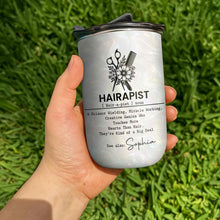Load image into Gallery viewer, Personalized Floral 10oz Tumbler Custom Hair Stylist Gift
