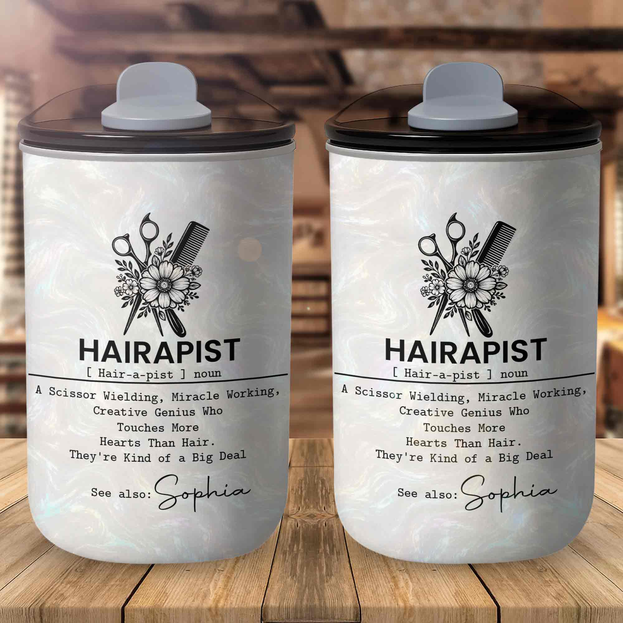 Personalized Floral 10oz Tumbler Custom Hair Stylist Gift