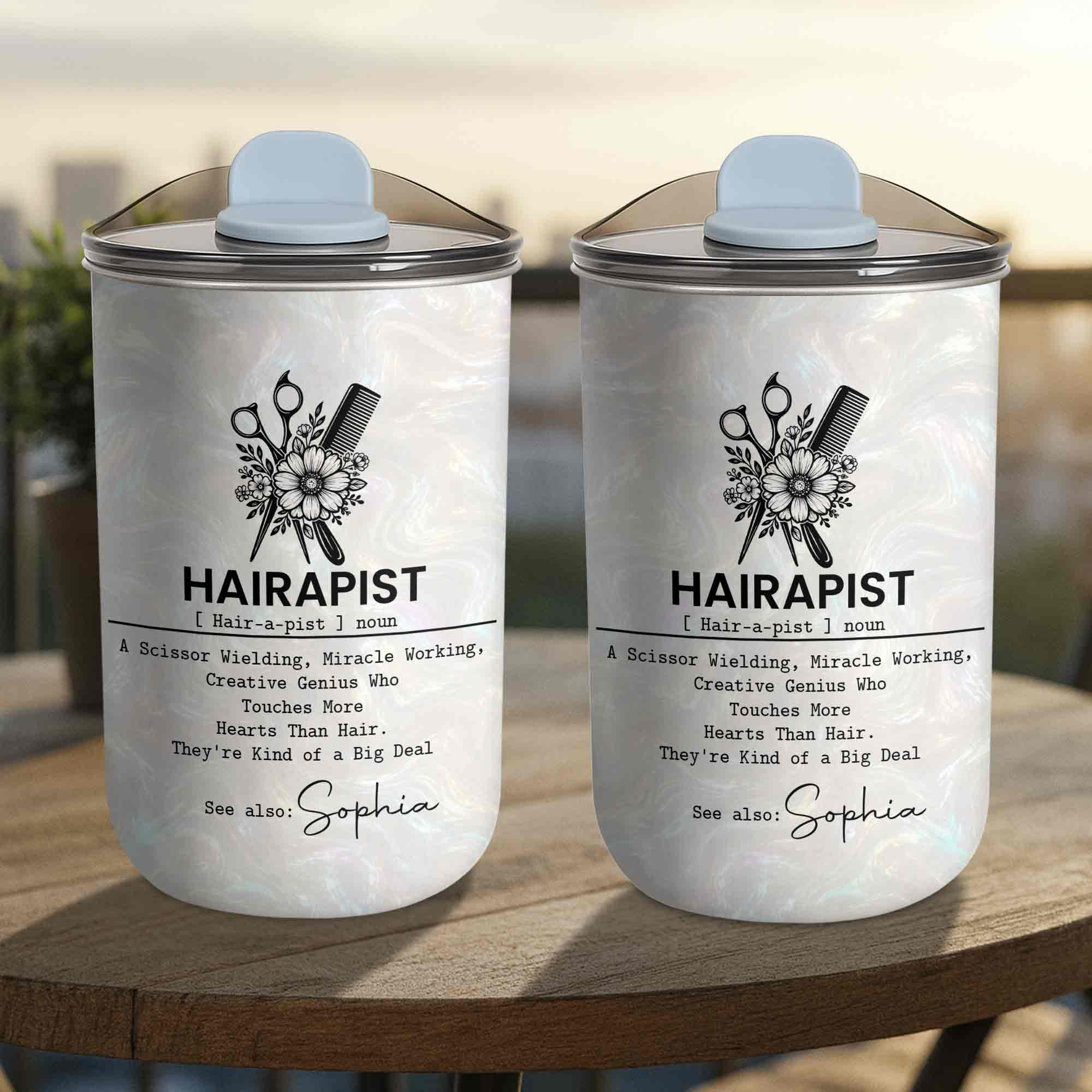 Personalized Floral 10oz Tumbler Custom Hair Stylist Gift