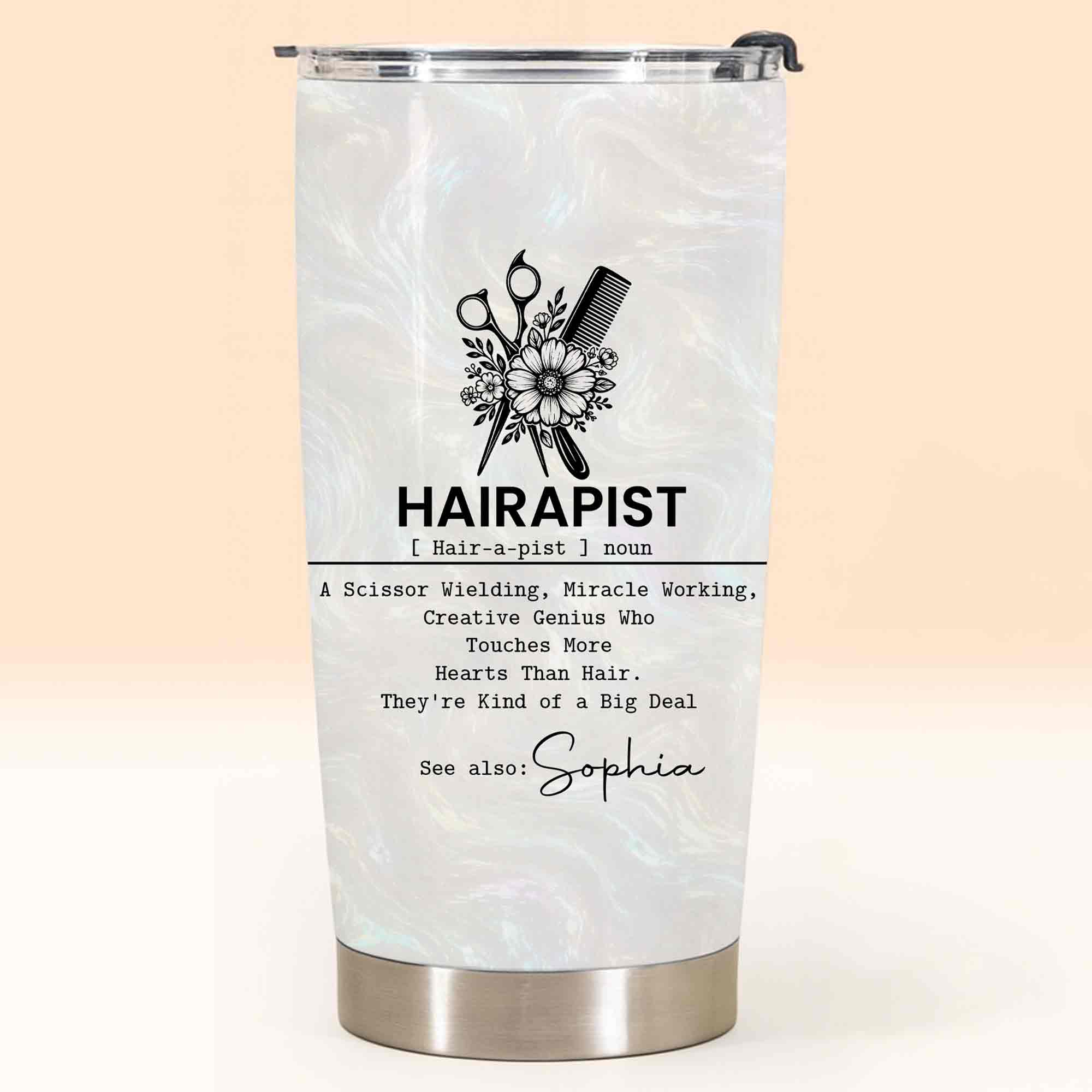 Personalized 20oz Stainless Steel Tumbler Custom Gift for Hairstylist