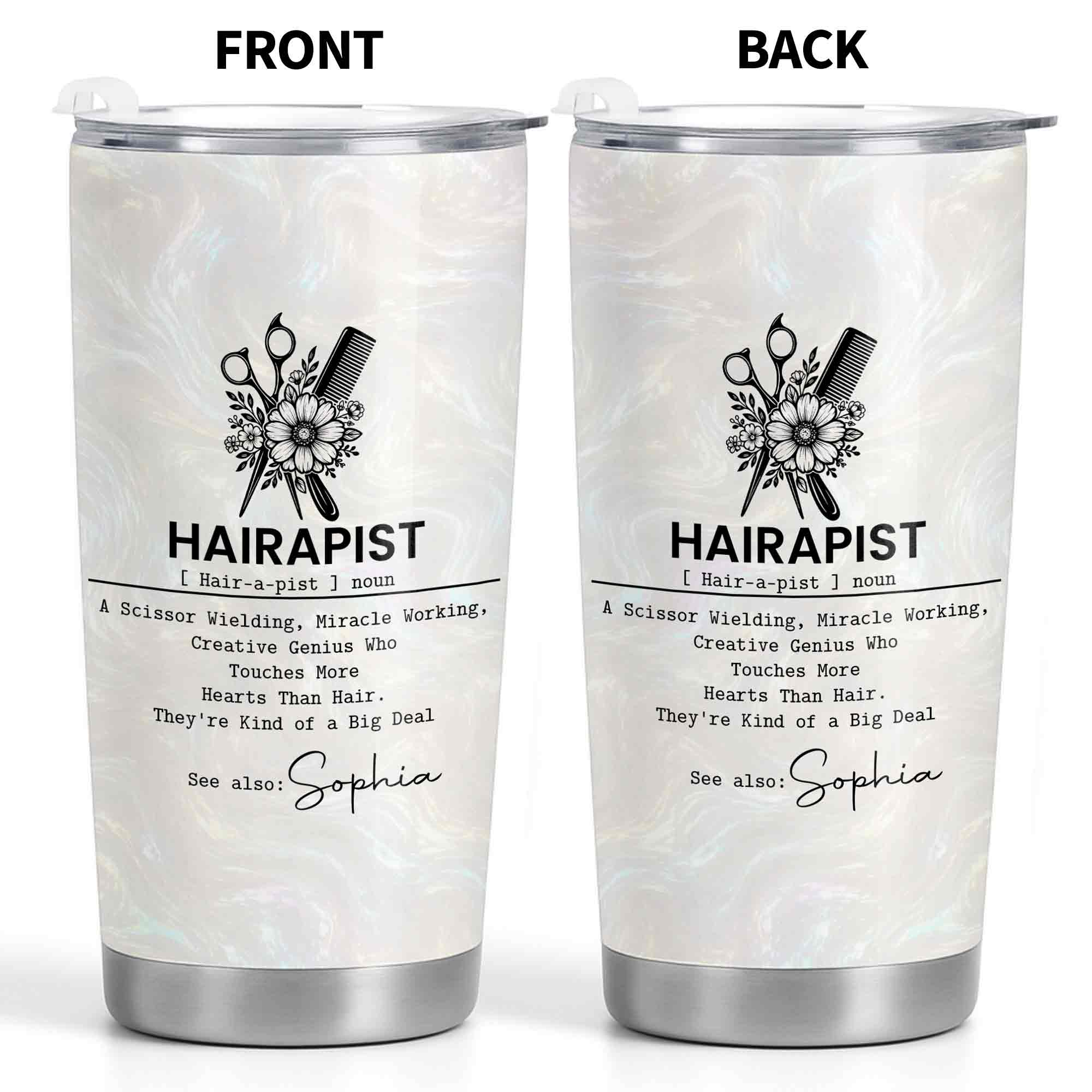 Personalized 20oz Stainless Steel Tumbler Custom Gift for Hairstylist