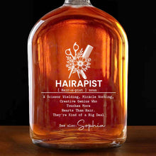 Load image into Gallery viewer, Personalized Whiskey Bottle Custom Name Gift for Hairstylist
