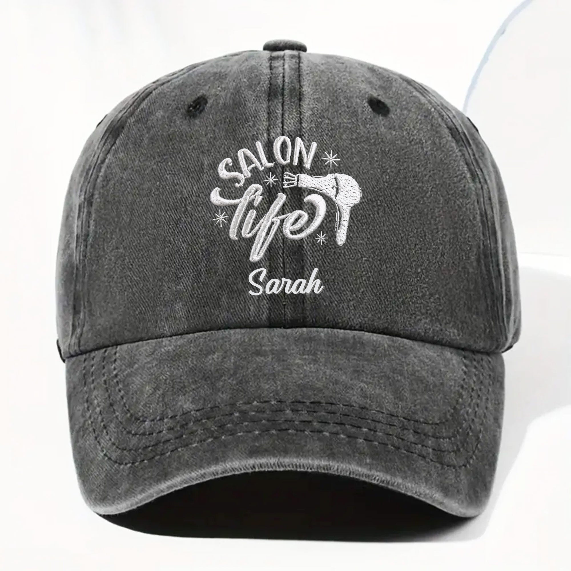 Personalized Washed Denim Cap Custom Name Gift for Stylist