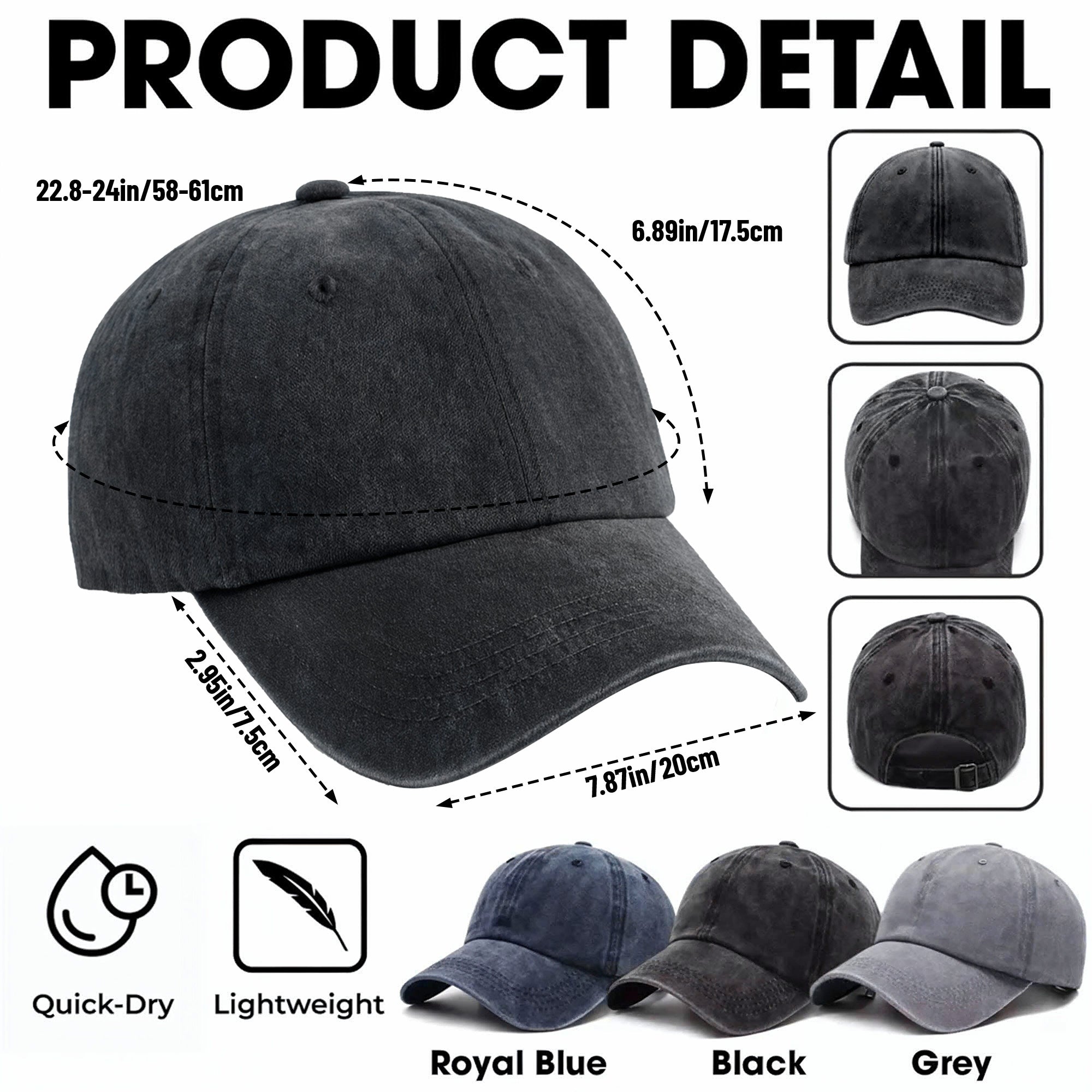 Personalized Washed Denim Cap Custom Name Gift for Stylist