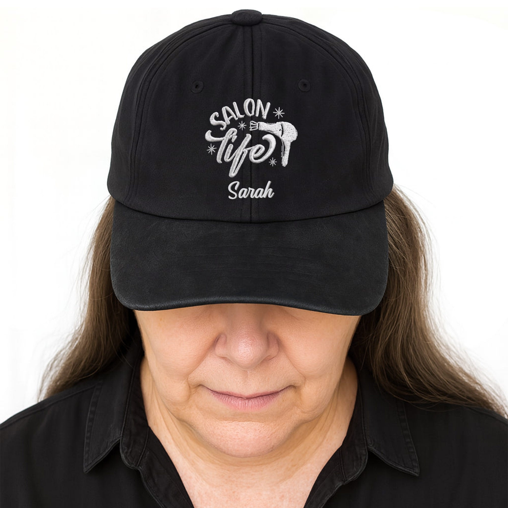 Personalized Washed Denim Cap Custom Name Gift for Stylist